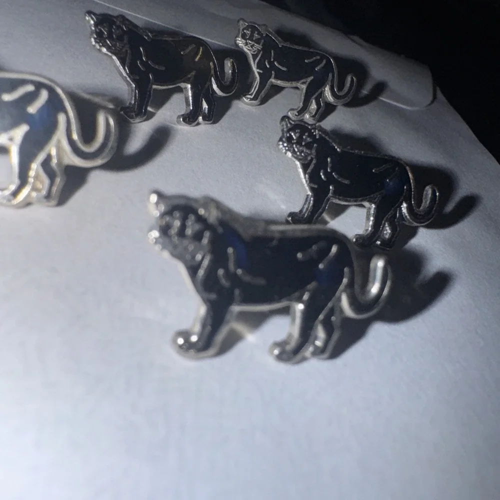 5pcs Black Cat Cougar Feline Hat Coat Vest Pin Charms - Picture 3 of 7